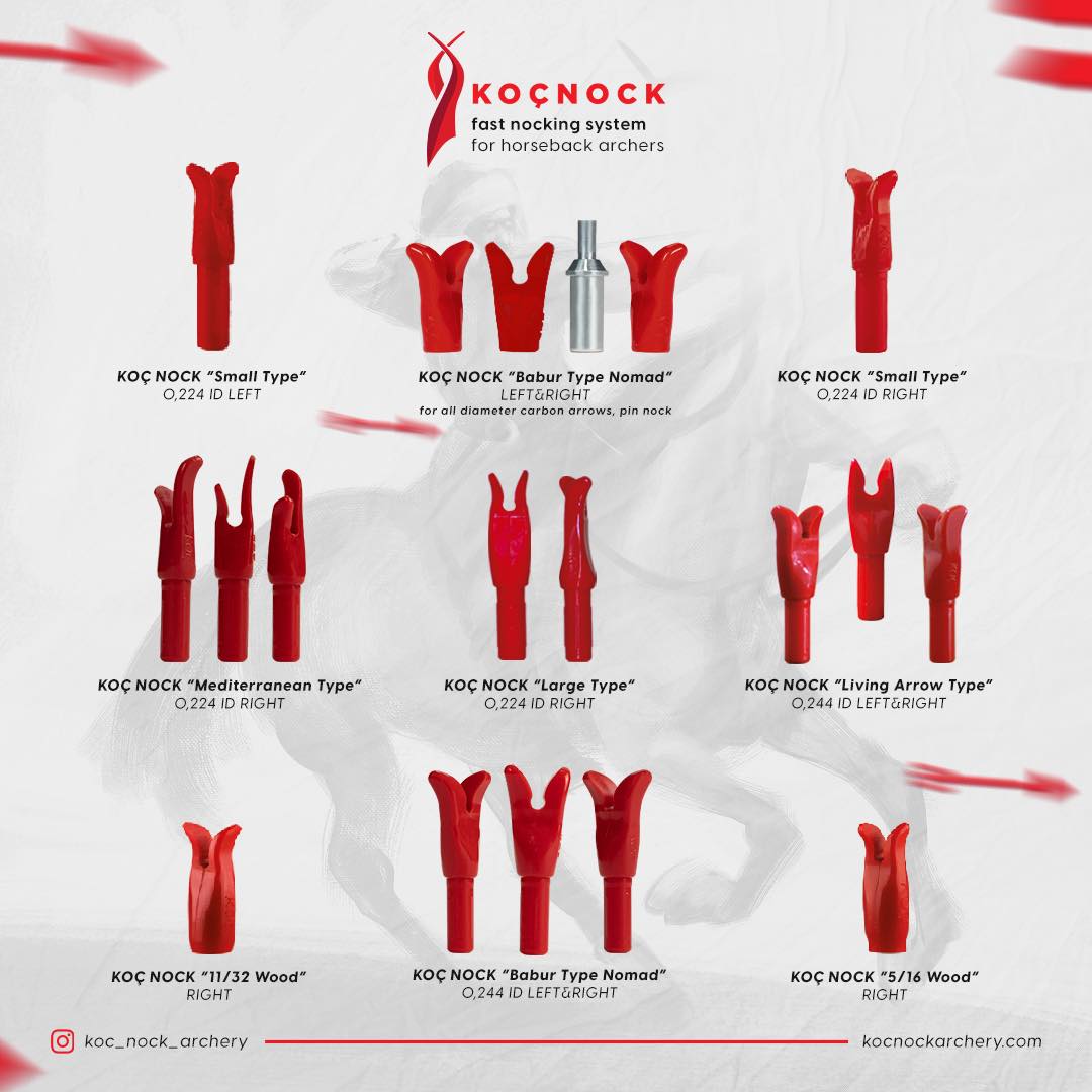 One Dozen Koc Nock - *NOMAD PIN NOCK STYLE* - Babur (Right and Left handed)
